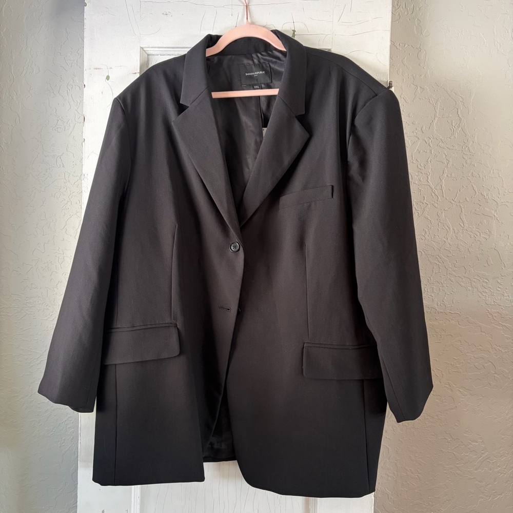 Banana Republic Black Oversized Blazer XXL NWT Stretch Workwear Quiet Luxury